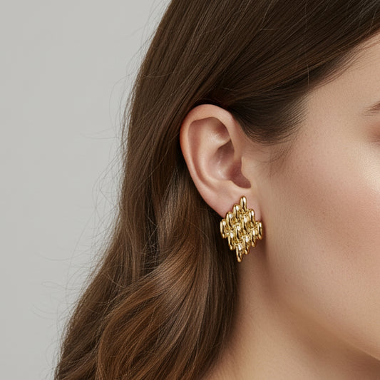 Orecchini “Trama” in Acciaio Inox – Design Geometrico