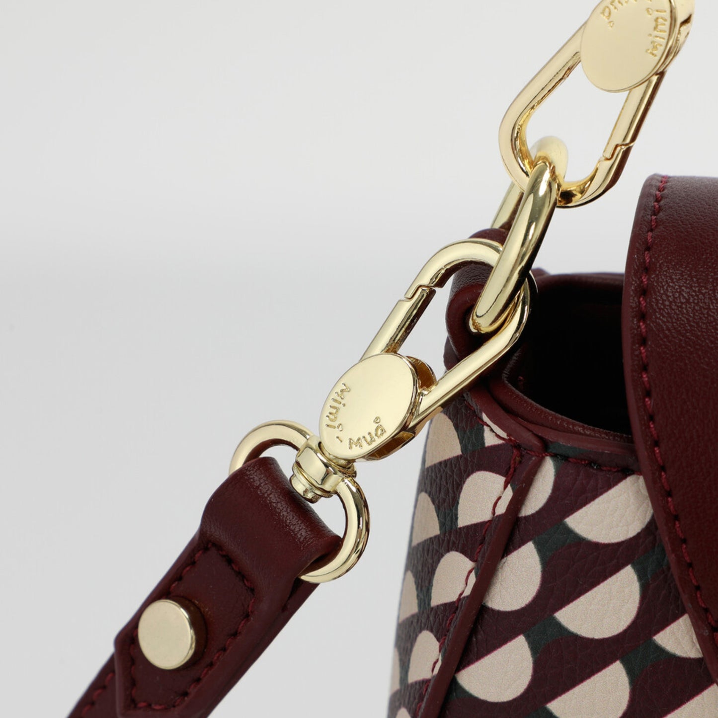 Ritmo Bordeaux Grafica – Borsa a spalla con stampa geometrica | Mimi Mua Firenze