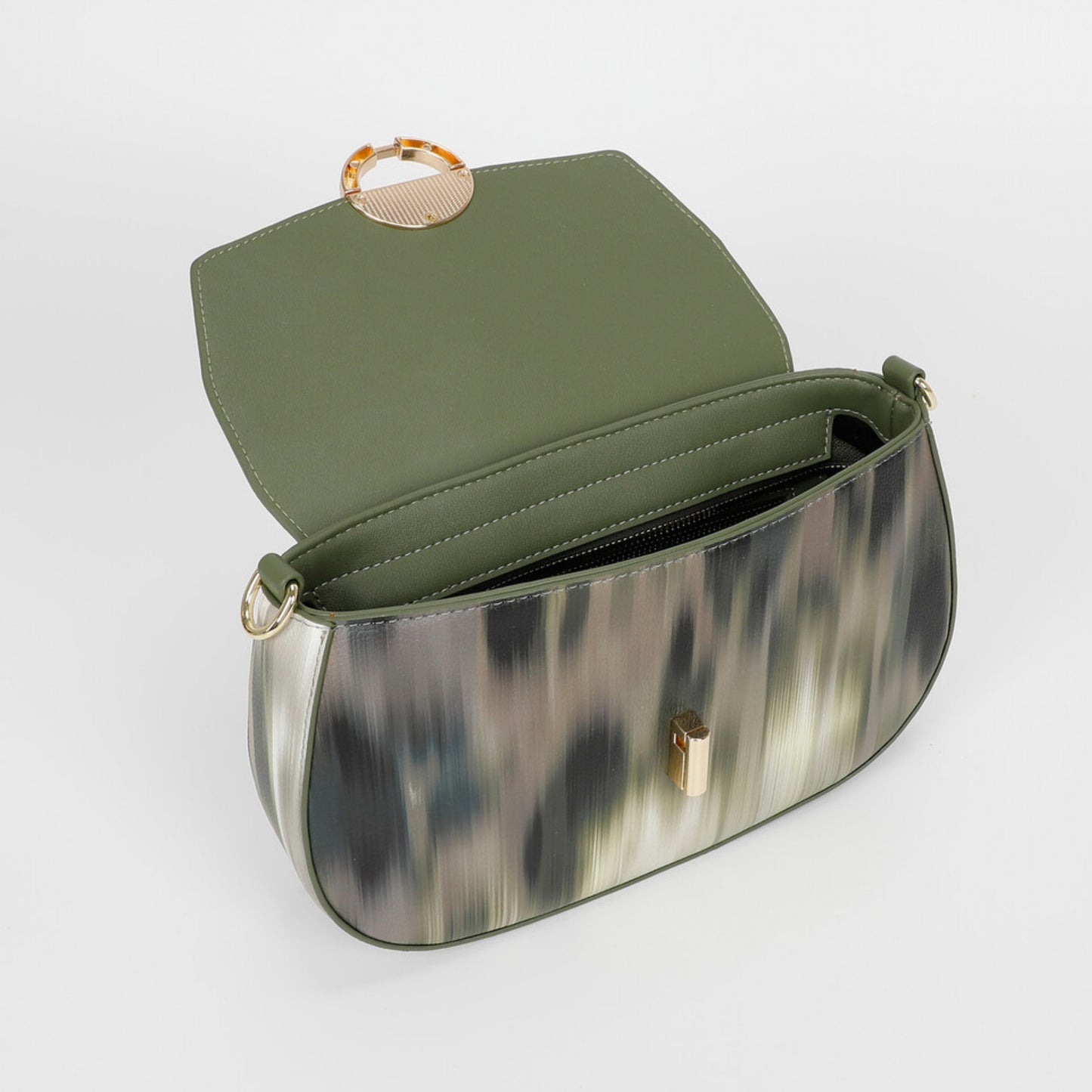 Ritmo Verde Ombra – Borsa a spalla con sfumature artistiche | Mimi Mua Firenze