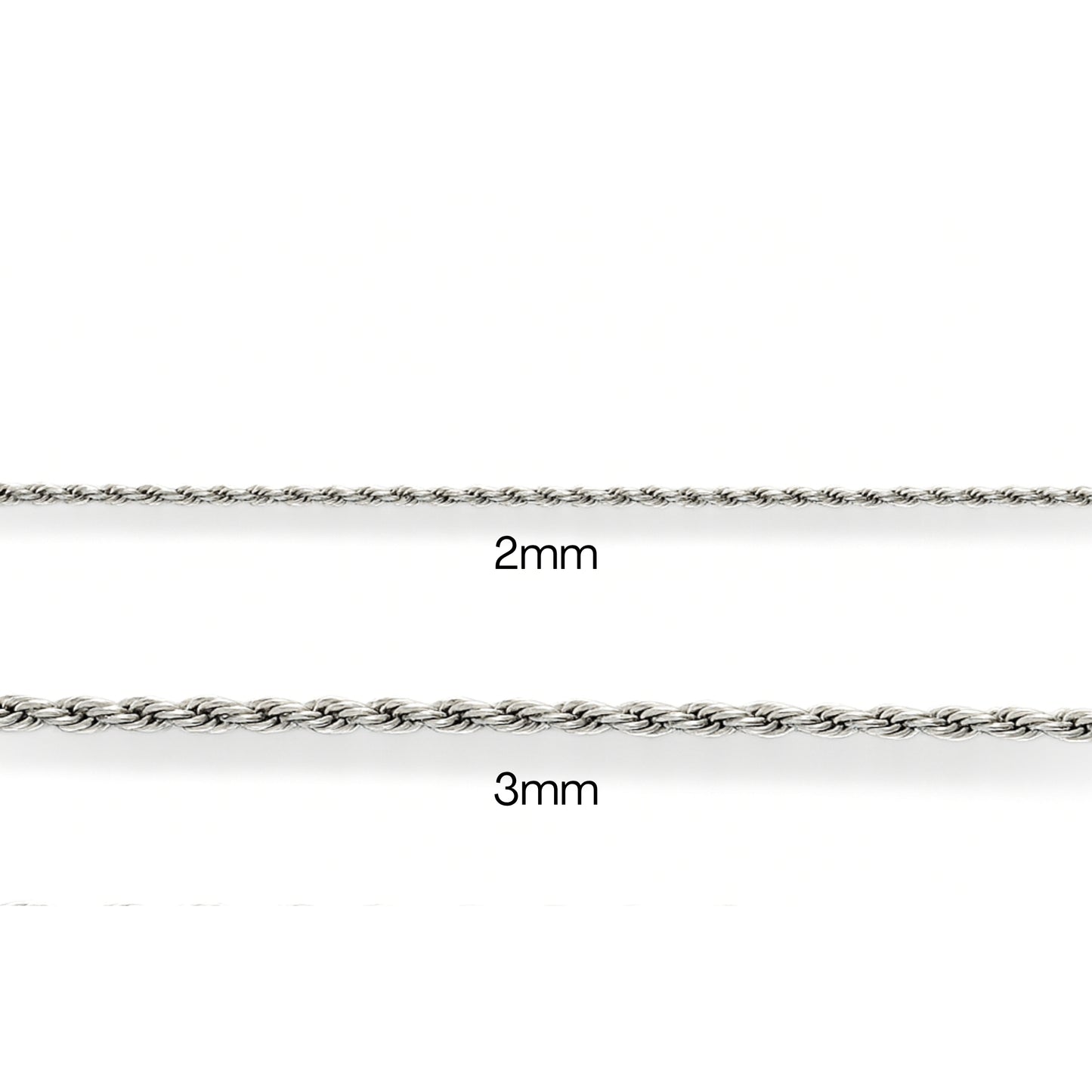 Collana Treccia Rope in Acciaio Inox – Classico Moderno | 40 + 5cm