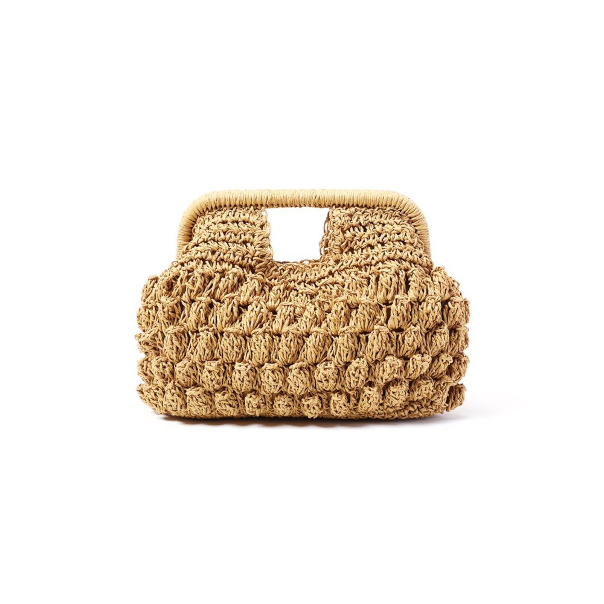 Granita Borsa da Spiaggia in crochet tinta naturale con catena dorata