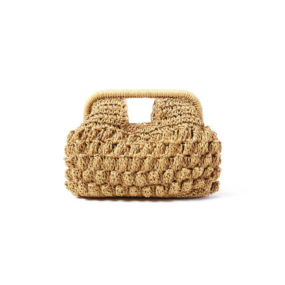 Granita Borsa da Spiaggia in crochet tinta naturale con catena dorata