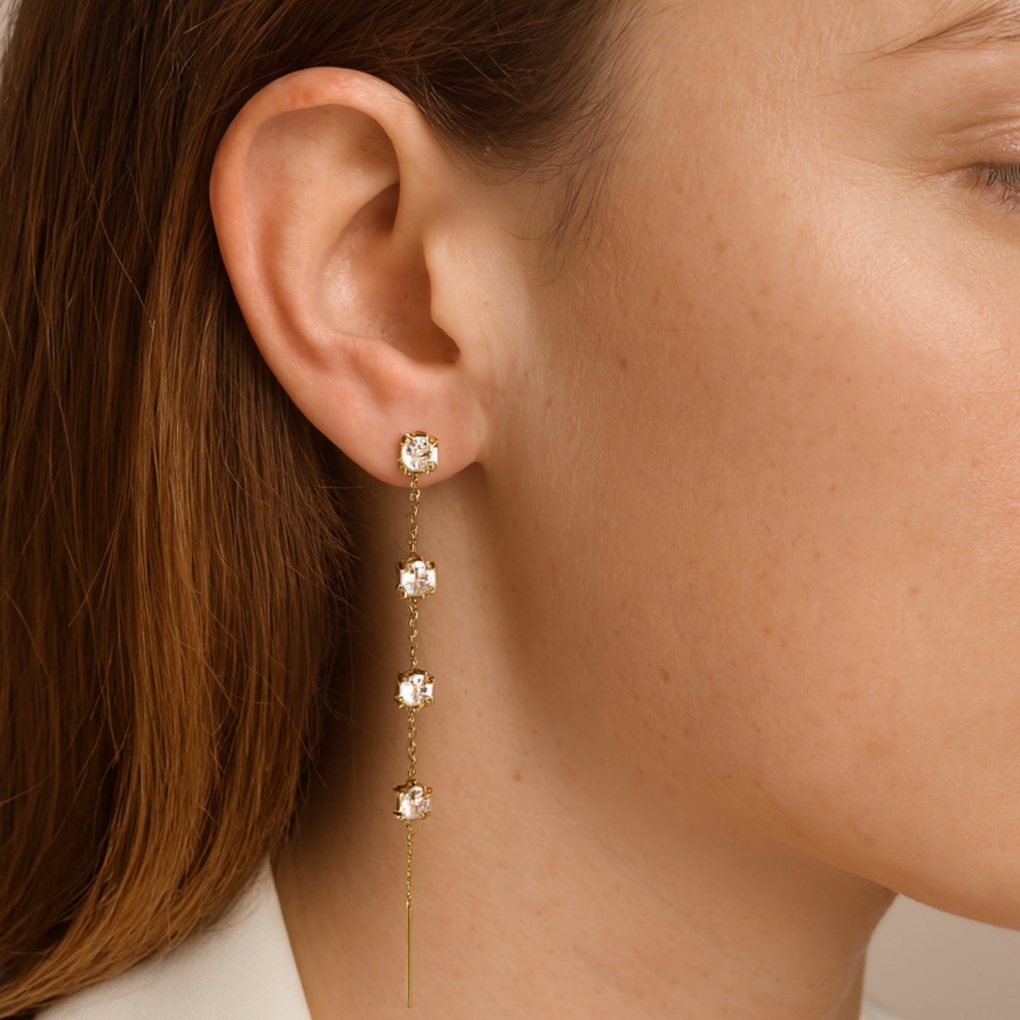 Orecchini Cascata Iguazú in Acciaio Inox – Eleganza Scintillante