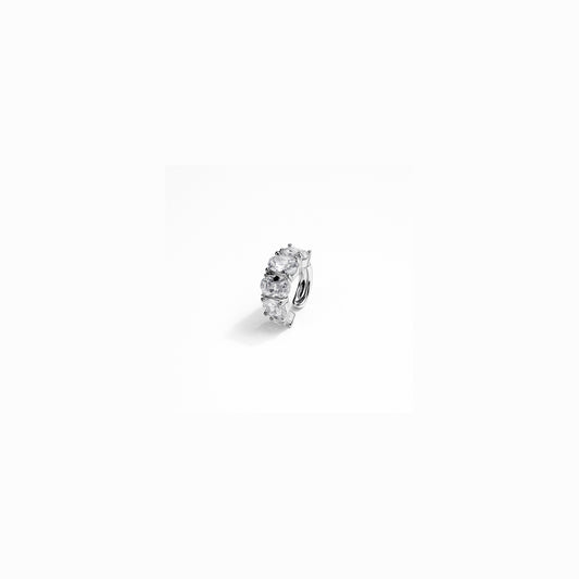 Ear Cuff Bagi · Acciaio Inox Silver con Strass Baguette