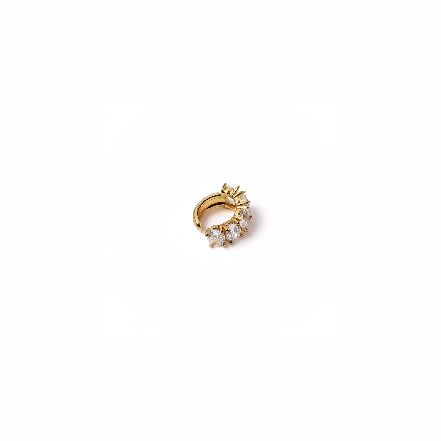 Ear Cuff Bagi · Acciaio Inox Silver con Strass Baguette