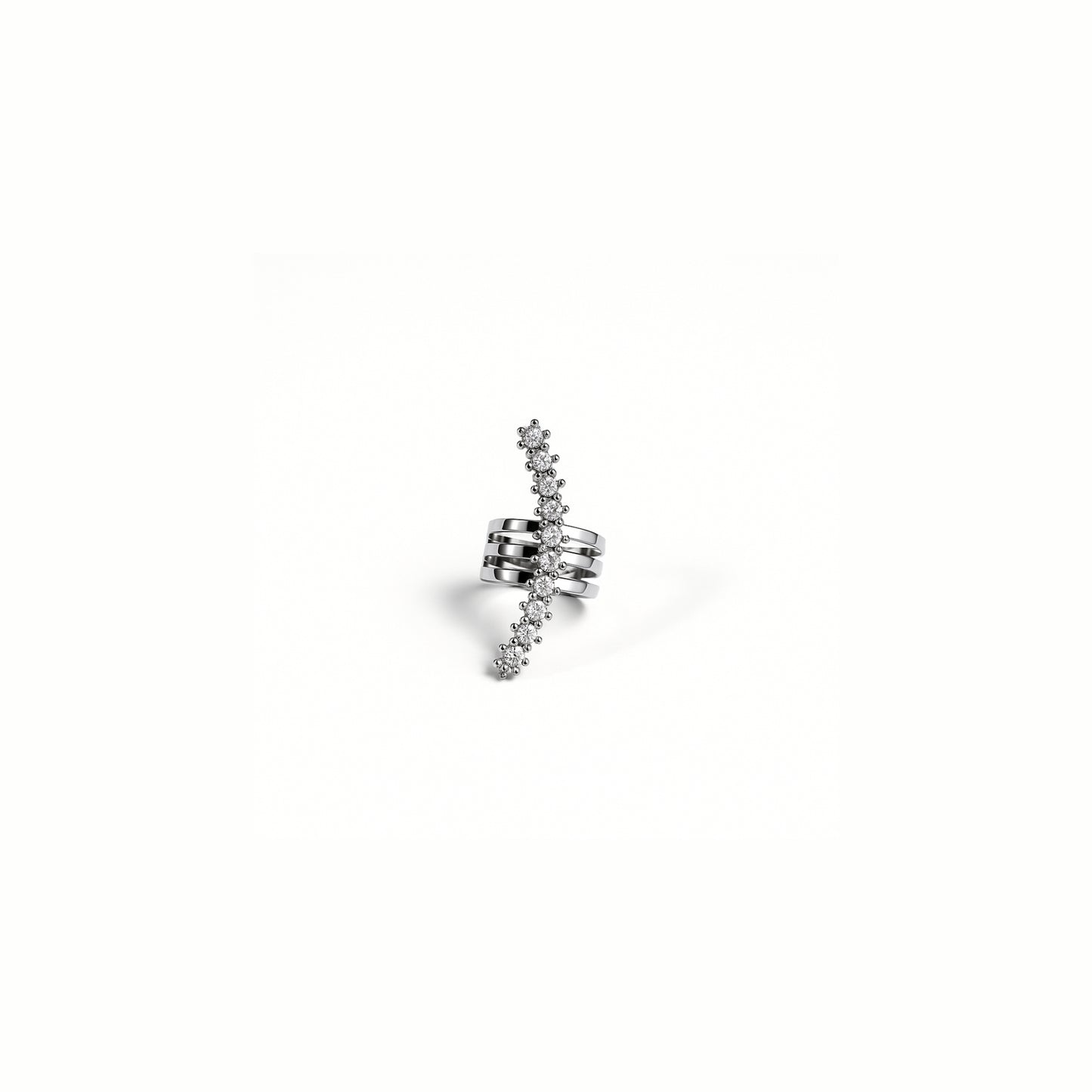 Ear Cuff Lizy · Acciaio Inox con Strass Lineare