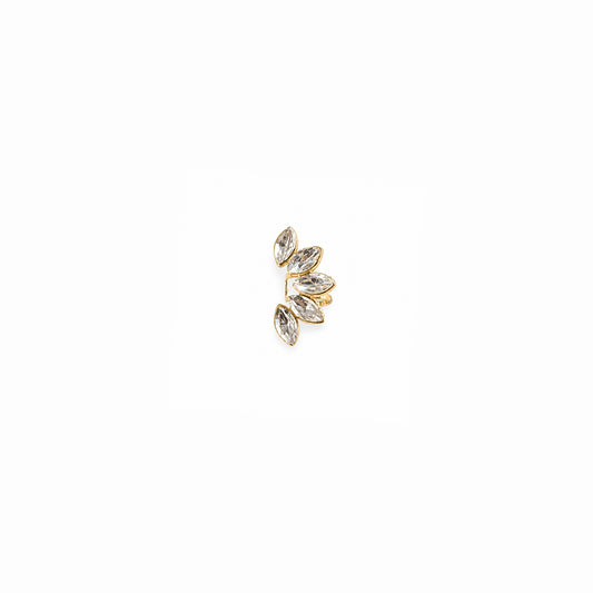 Ear Cuff Alina · Acciaio Inox Gold con Pietre Marquise