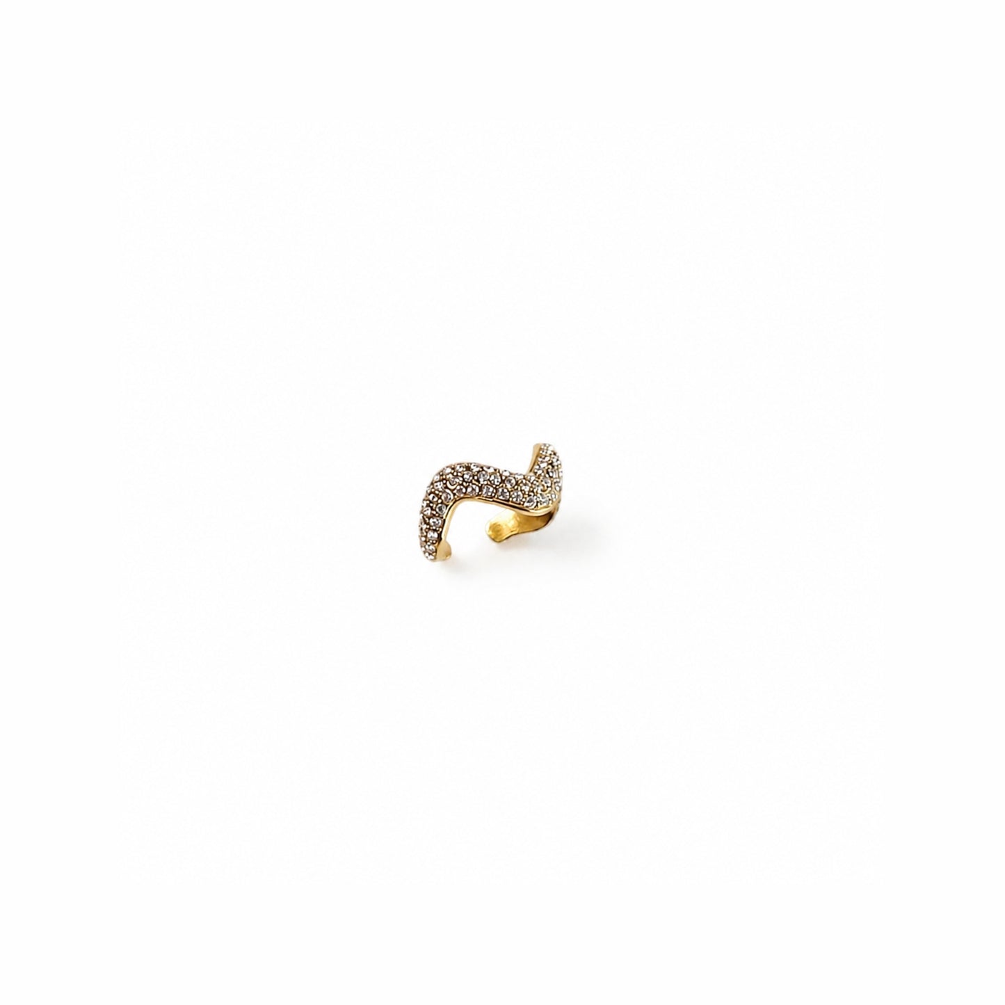 Ear cuff LOVI gold con strass e design ondulato