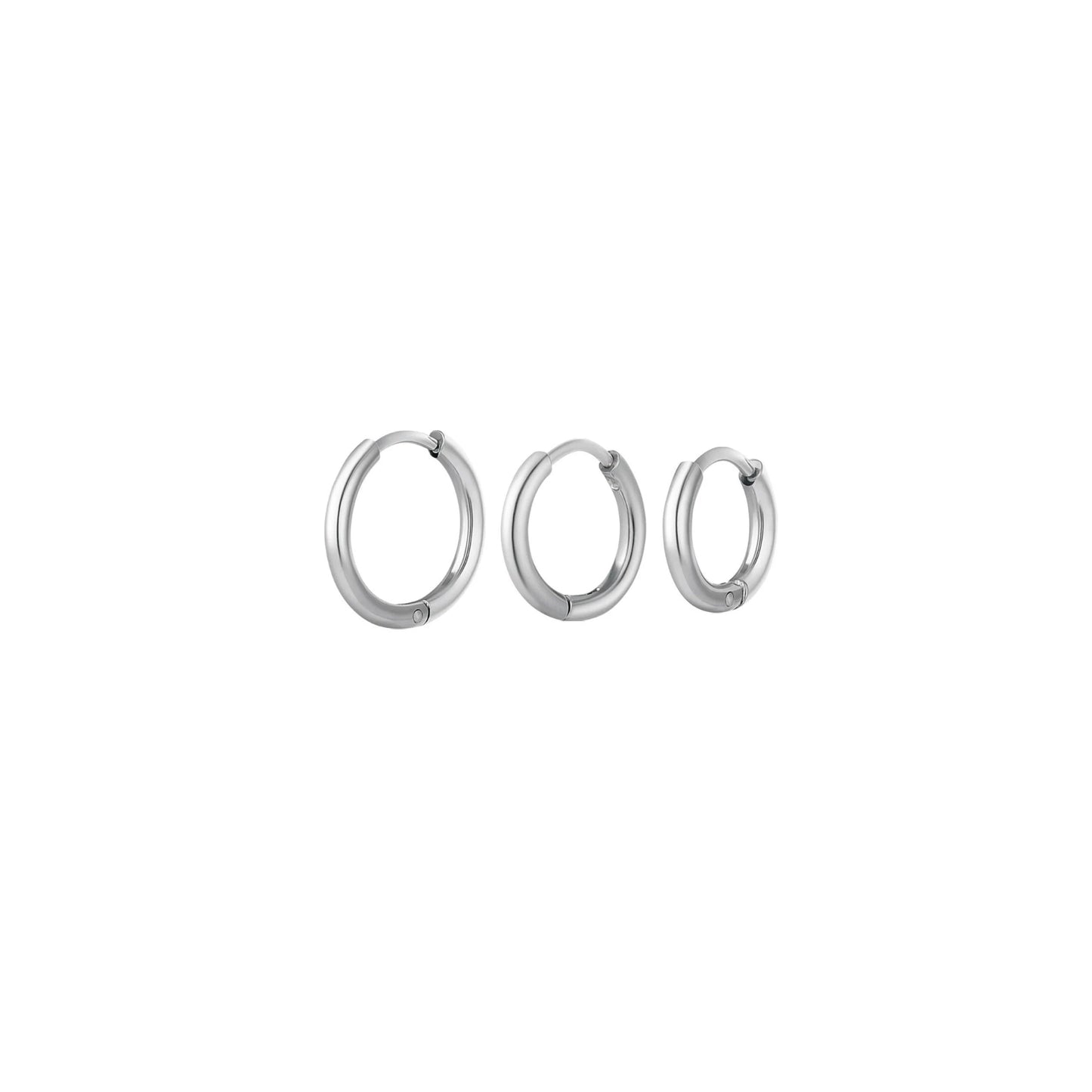 Everyday Slim Hoops Set – Acciaio Inox (3 Paia)