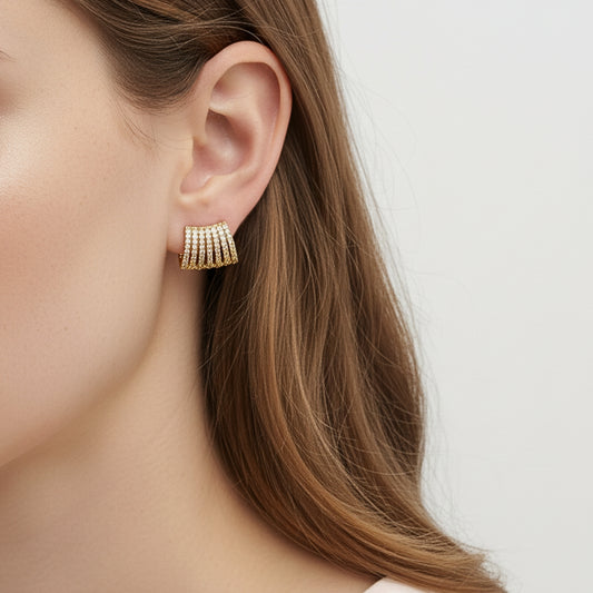 Orecchini “Fala” in Acciaio Inox – Eleganza Scintillante