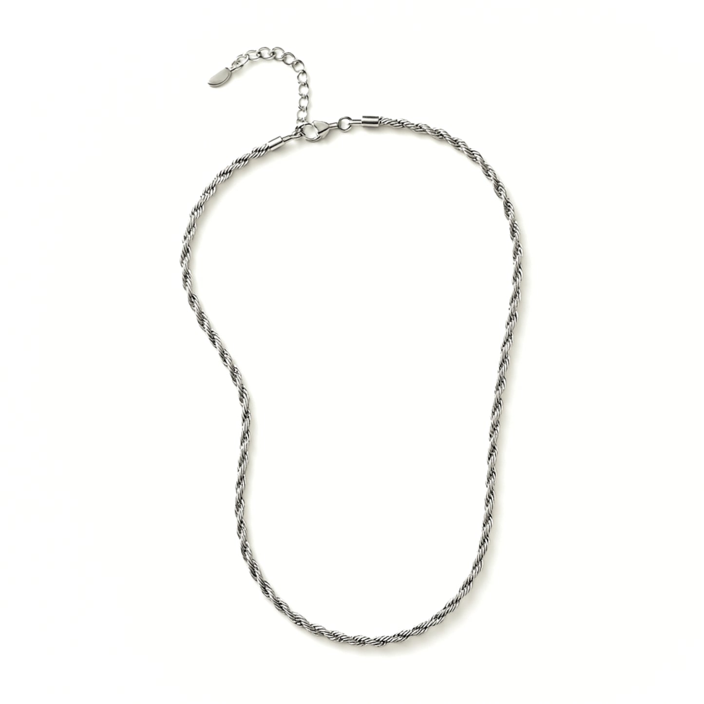 Collana Treccia Rope in Acciaio Inox – Classico Moderno | 40 + 5cm