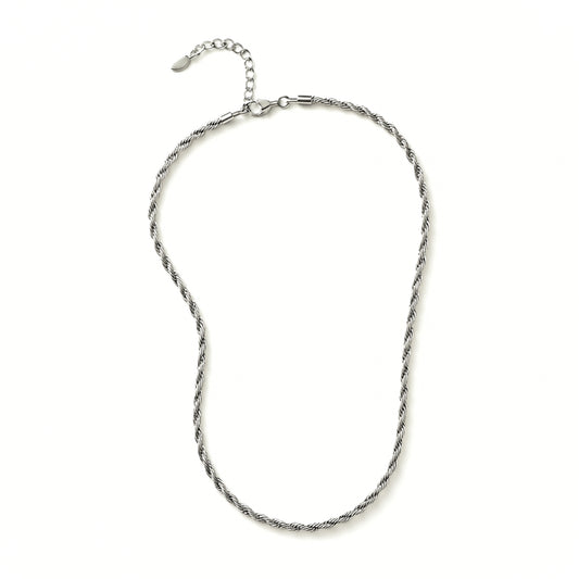 Collana Treccia Rope in Acciaio Inox – Classico Moderno | 40 + 5cm