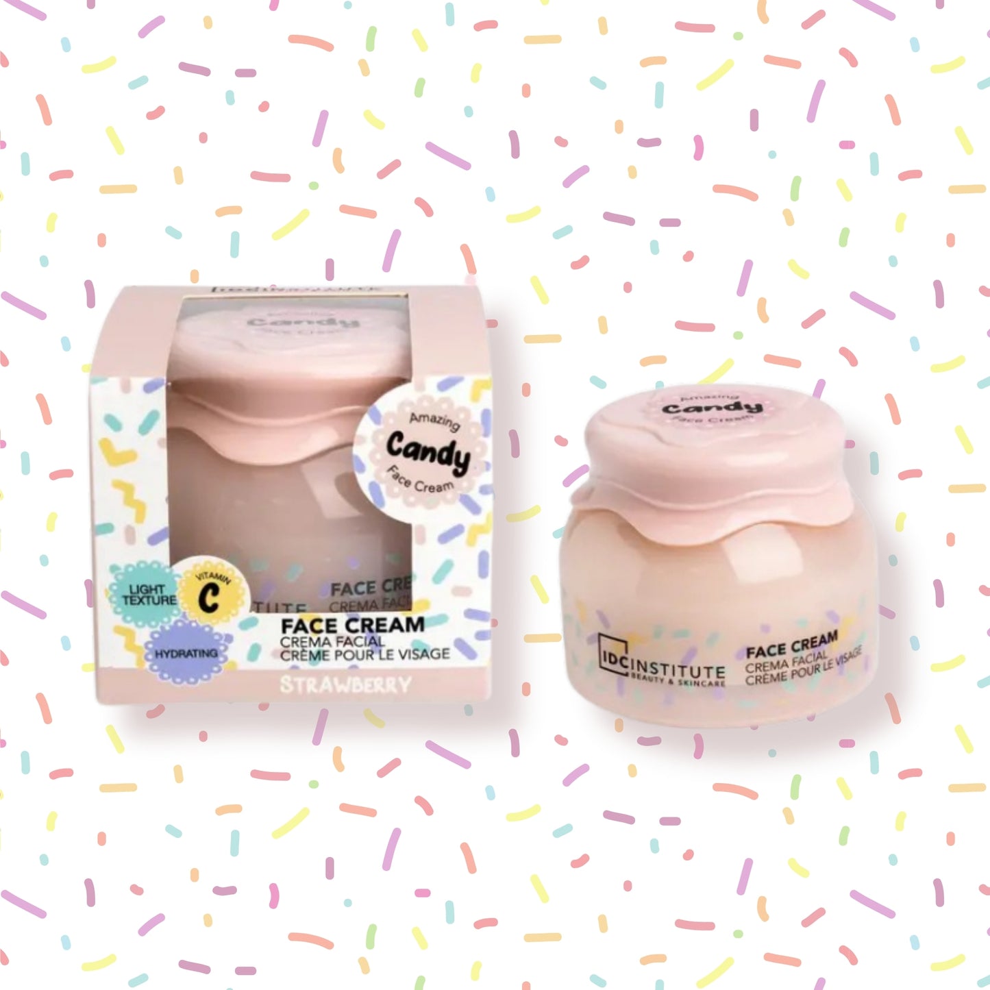 IDC Institute Candy – Crema Viso 50 ml con Vitamina C & Aroma Fragola