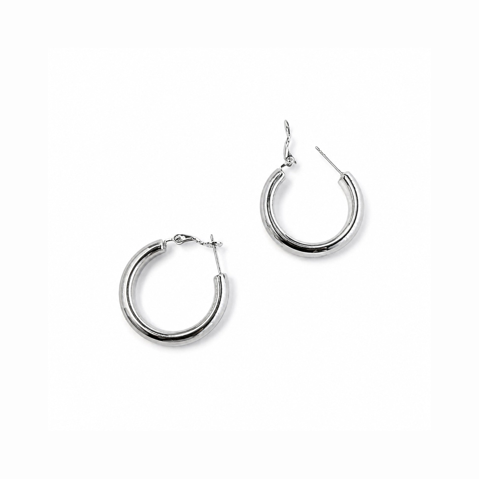 Orecchini Profilo lucidi con interno flat ed esterno curvo