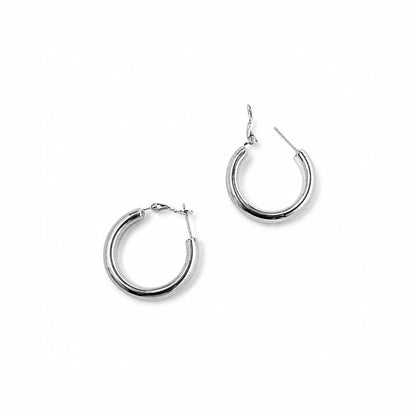 Orecchini Profilo lucidi con interno flat ed esterno curvo