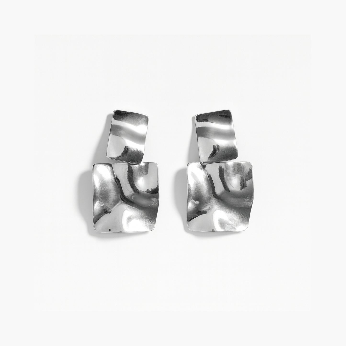 Battuto | Orecchini geometrici in Acciaio Inox