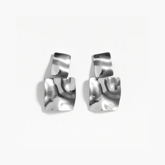 Battuto | Orecchini geometrici in Acciaio Inox