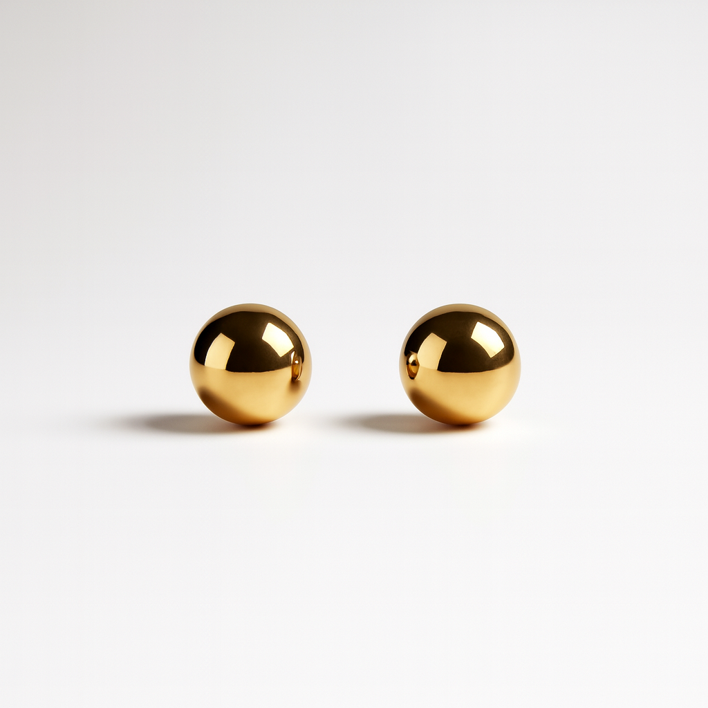 Button Globe Small · Orecchini a sfera in acciaio inox