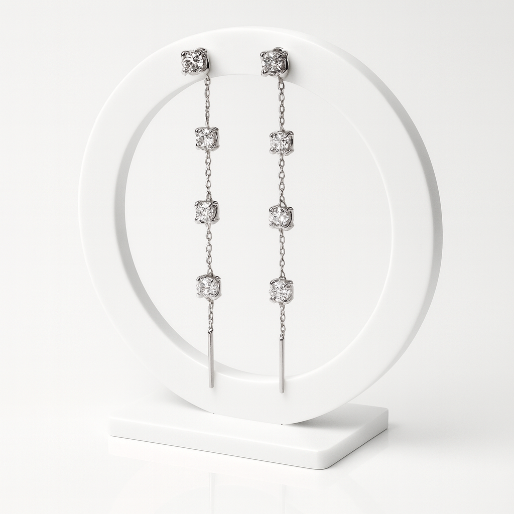 Orecchini Cascata Iguazú in Acciaio Inox – Eleganza Scintillante