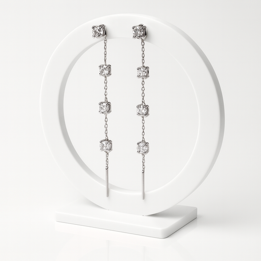 Orecchini Cascata Iguazú in Acciaio Inox – Eleganza Scintillante