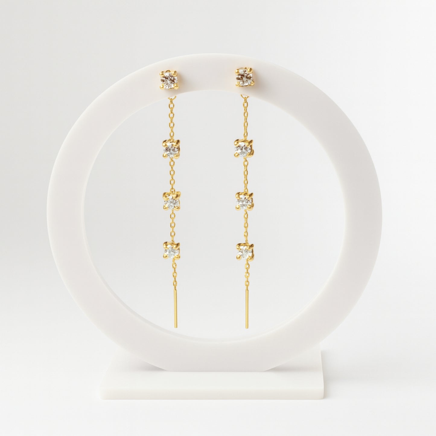 Orecchini Cascata Iguazú in Acciaio Inox – Eleganza Scintillante