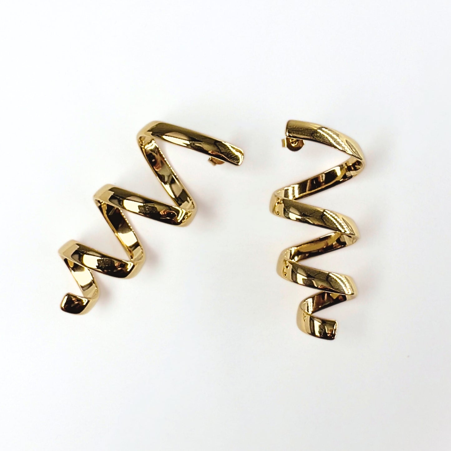 Elica Bold · Orecchini pendenti a spirale in acciaio inox