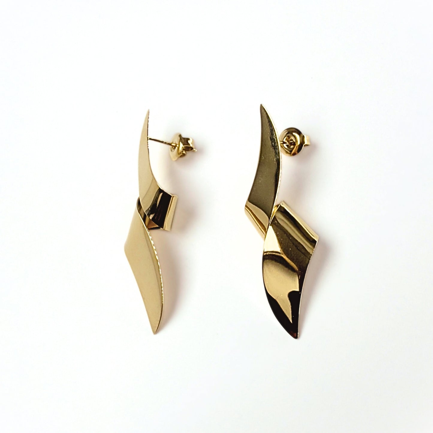 Lamina Bold · Orecchini pendenti scultorei in acciaio inox