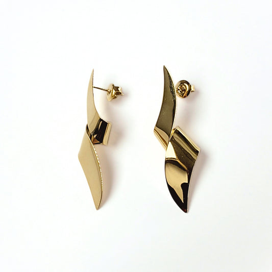 Lamina Bold · Orecchini pendenti scultorei in acciaio inox