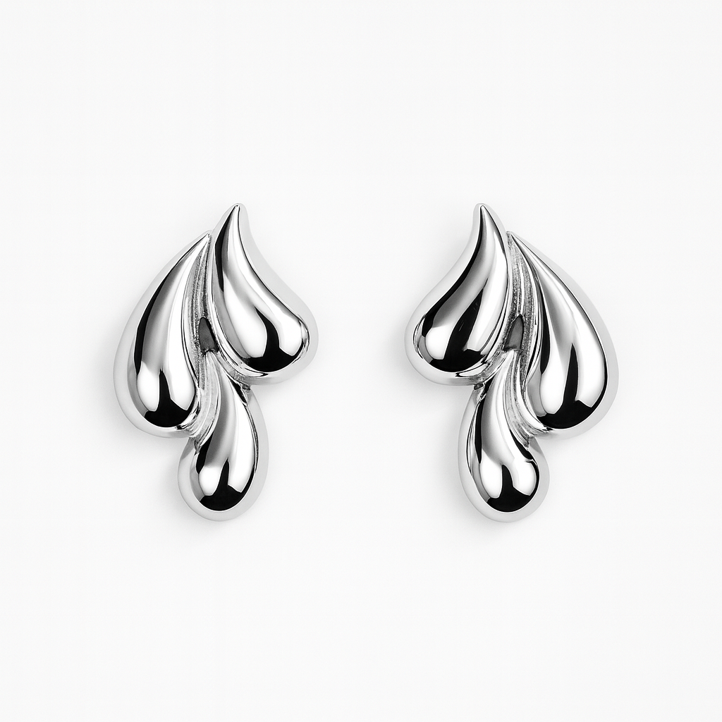 Orecchini Liquidi in Acciaio Inox – Design Moderno e Chic