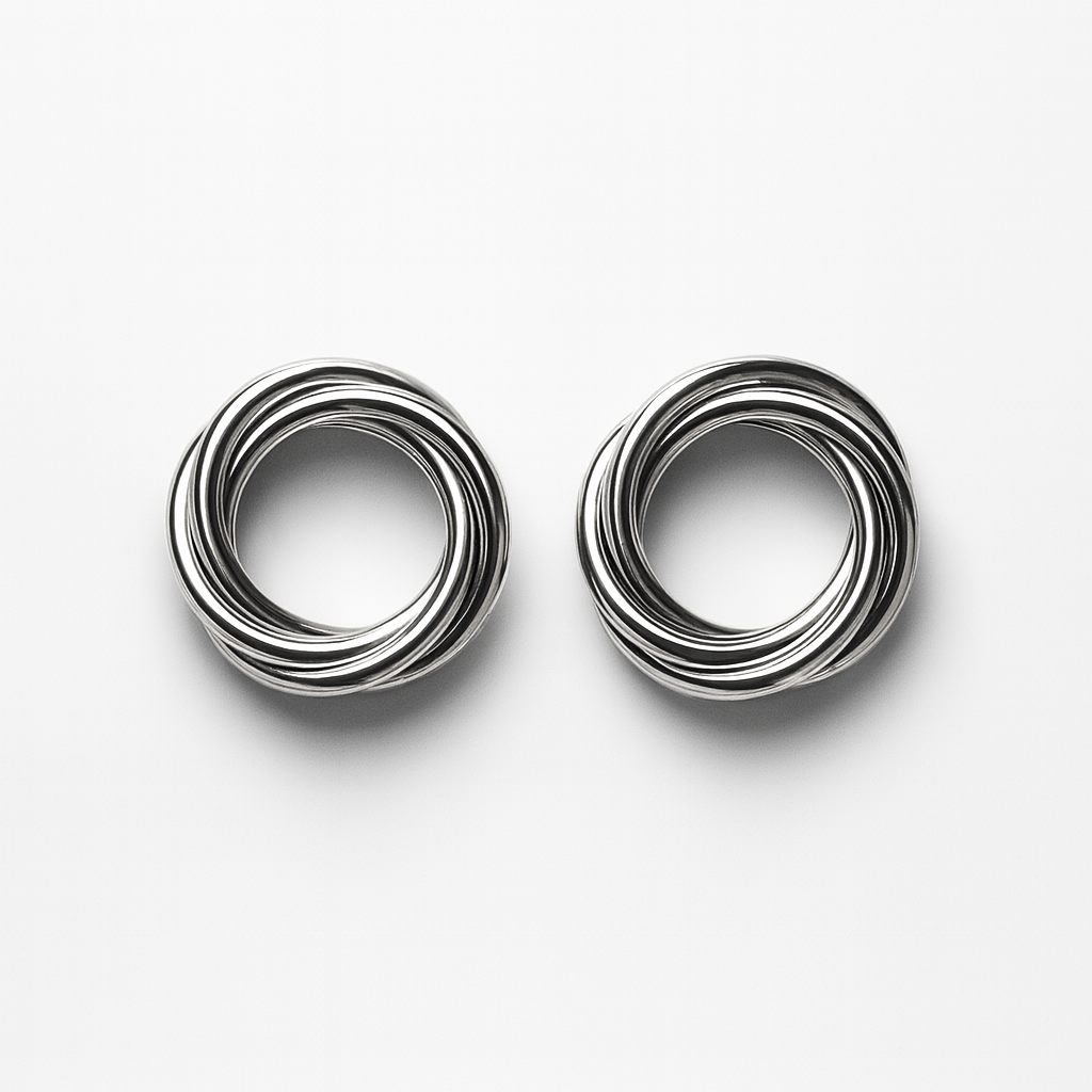 Orecchini Orbita in Acciaio Inox – Design Circolare Moderno