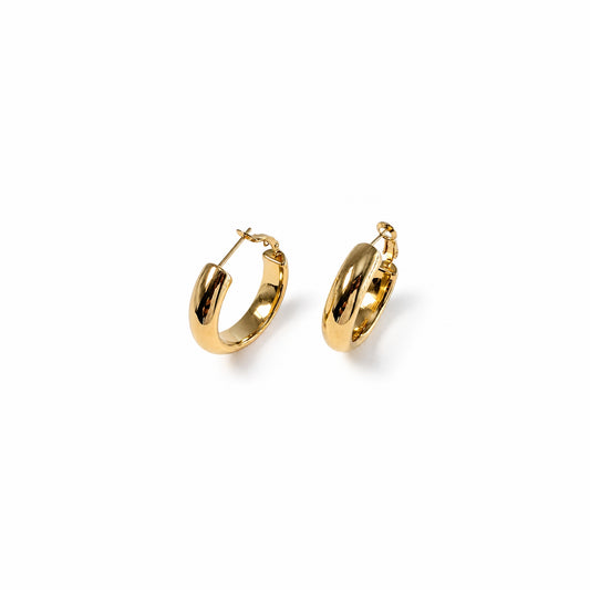 Orecchini Profilo a cerchio 25 mm in acciaio inox argentato