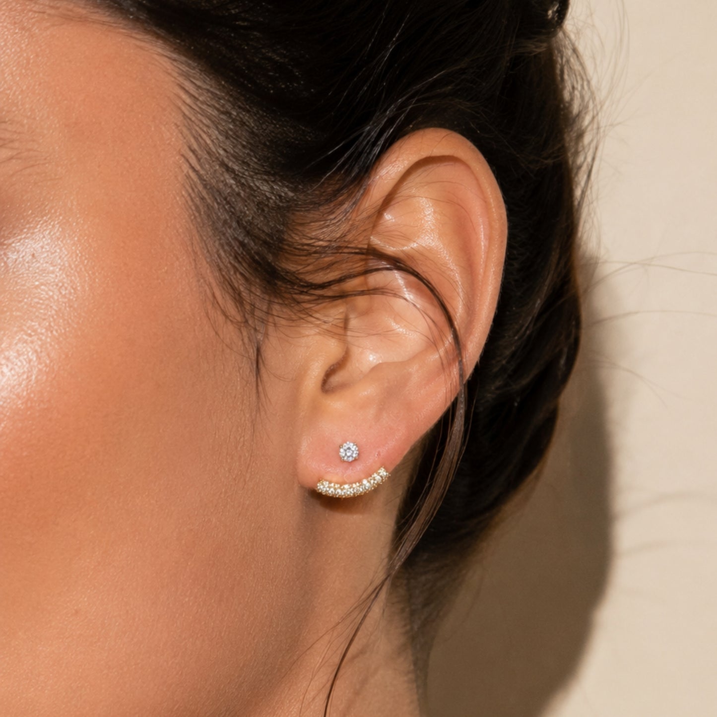 Milu — Orecchini Ear Jacket in Acciaio Inox