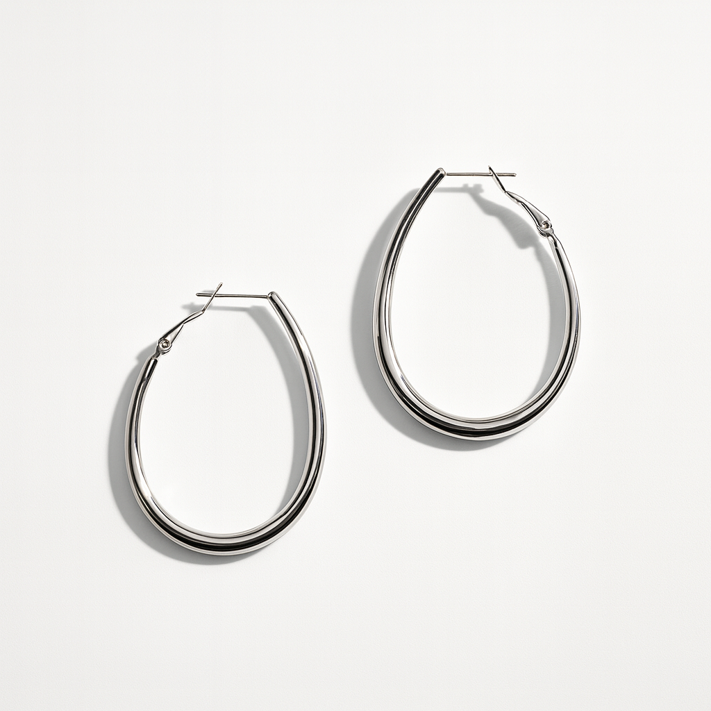 Orecchini Ovale Chic in Acciaio Inox – Eleganza Minimal