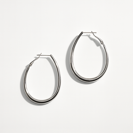 Orecchini Ovale Chic in Acciaio Inox – Eleganza Minimal