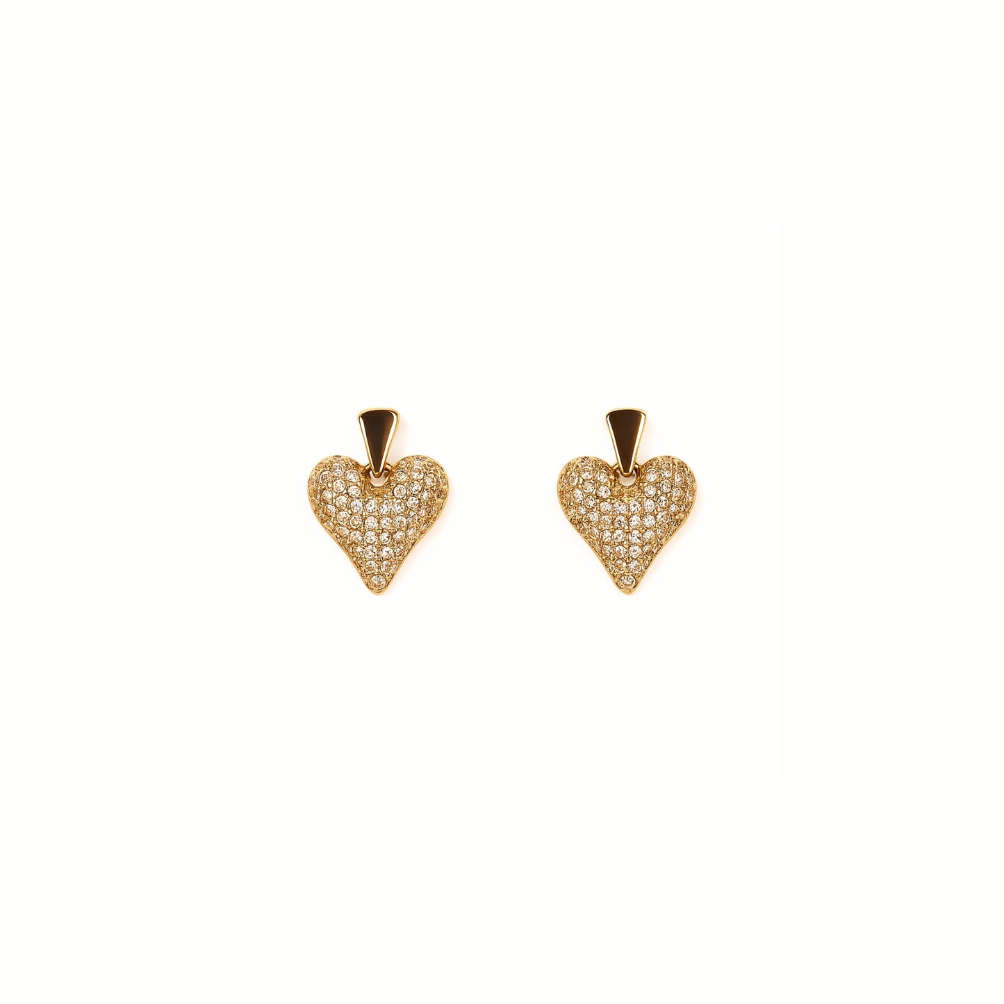 Cuore Pavé – Orecchini con Pavé di Strass in Acciaio Inox