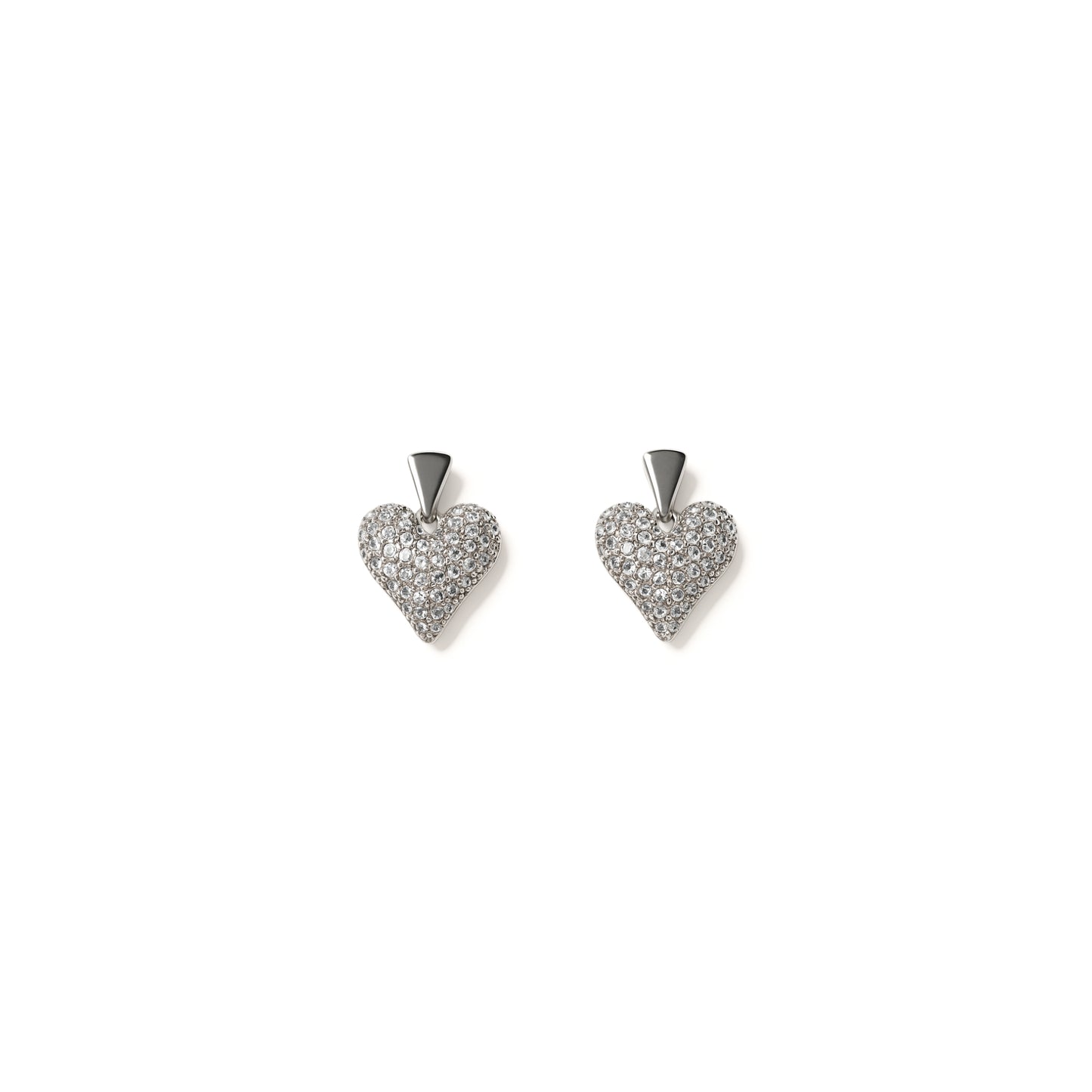 Cuore Pavé – Orecchini con Pavé di Strass in Acciaio Inox