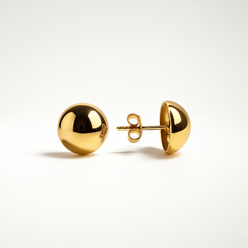 Button Globe Small · Orecchini a sfera in acciaio inox