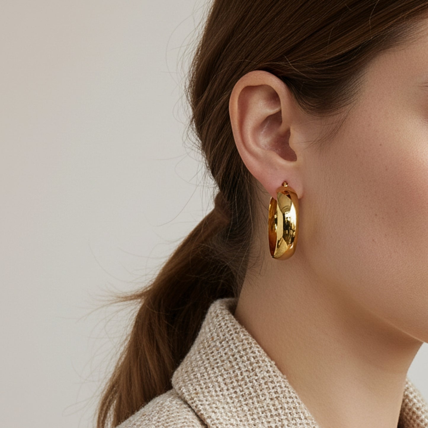 Orecchini “Glossy Hoop” in Acciaio Inox – 40mm