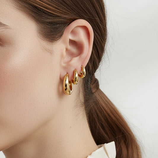 Chunky Hoops Set – Acciaio Inox (3 Paia)