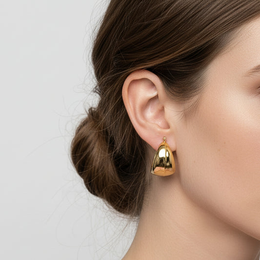 Orecchini “Bubbly Gold” in Acciaio Inox Dorato – Bold & Chic