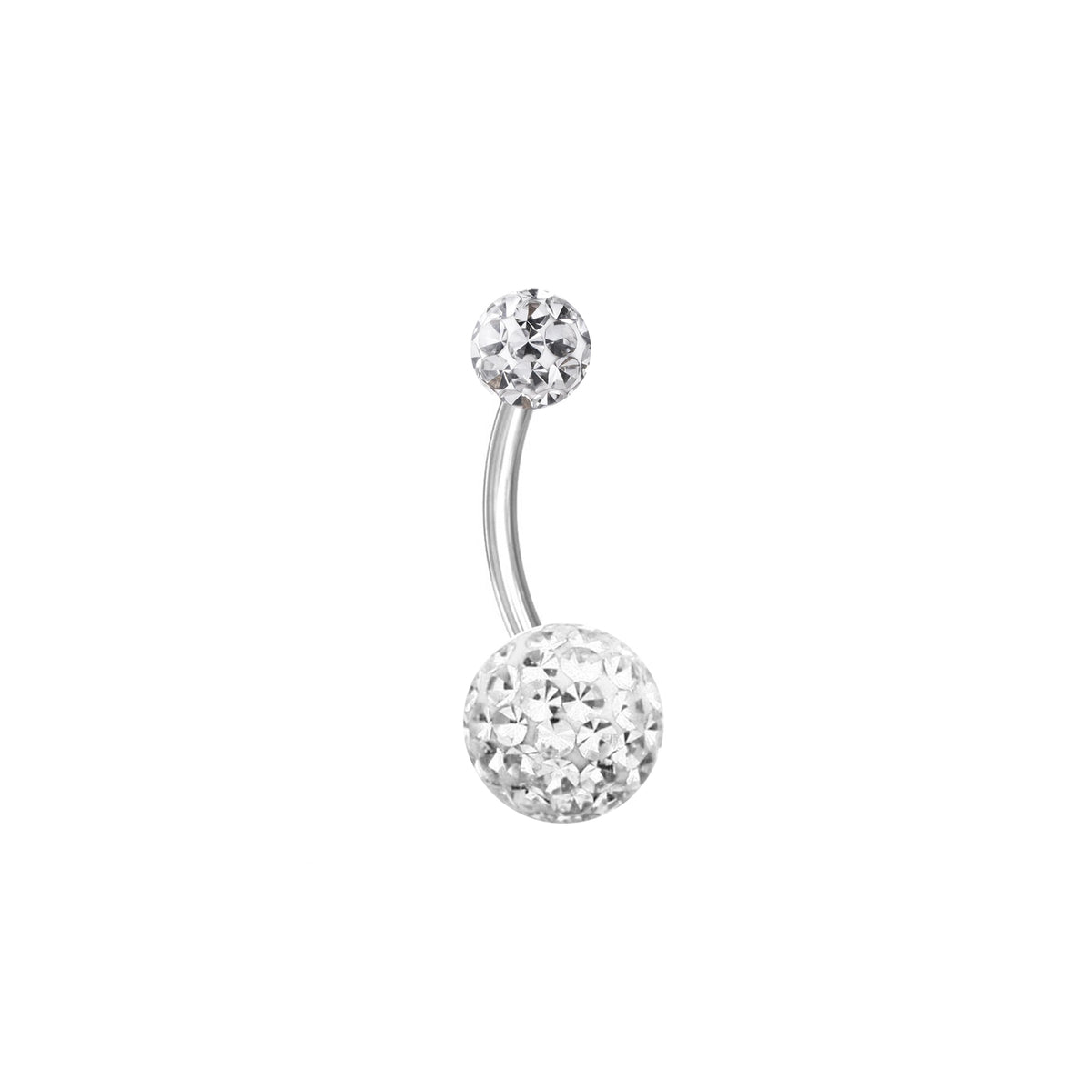 Piercing ombelico Granita in Acciaio 316L con palline multi-cristallo