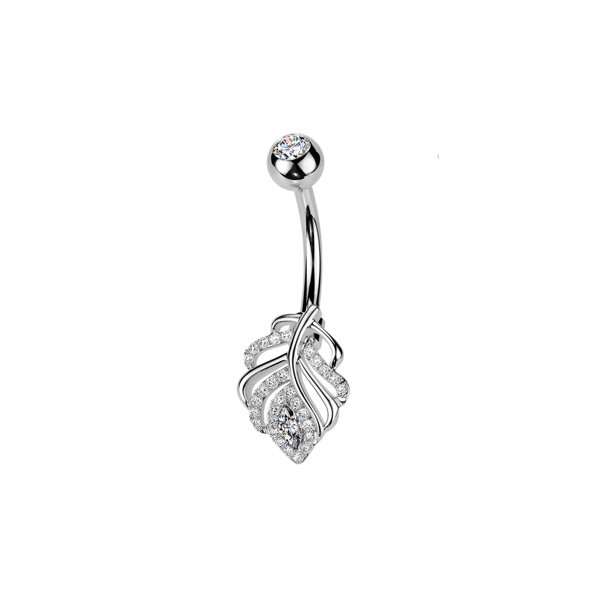 Piercing ombelico Soffio in Acciaio 316L con ciondolo luminoso