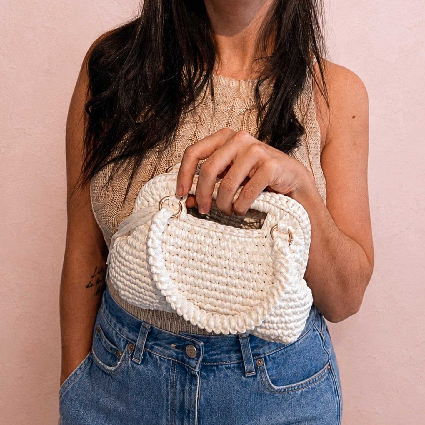 Soffìa – Borsa crochet con tracolla removibile