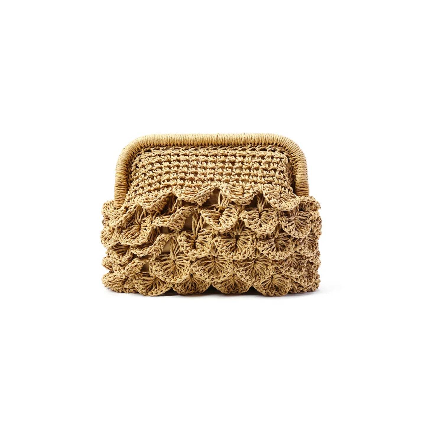Nocciola Bag | Borsa crochet con texture a petali e catena dorata