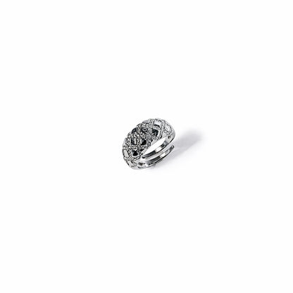 anello argento bold donna design texturizzato