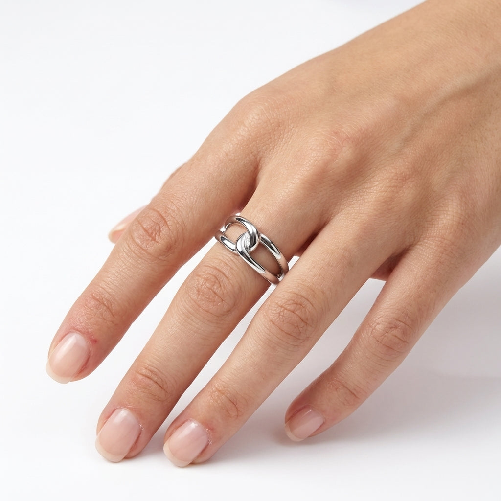 Anello Nodina Minimal Twist – Acciaio Inox Regolabile