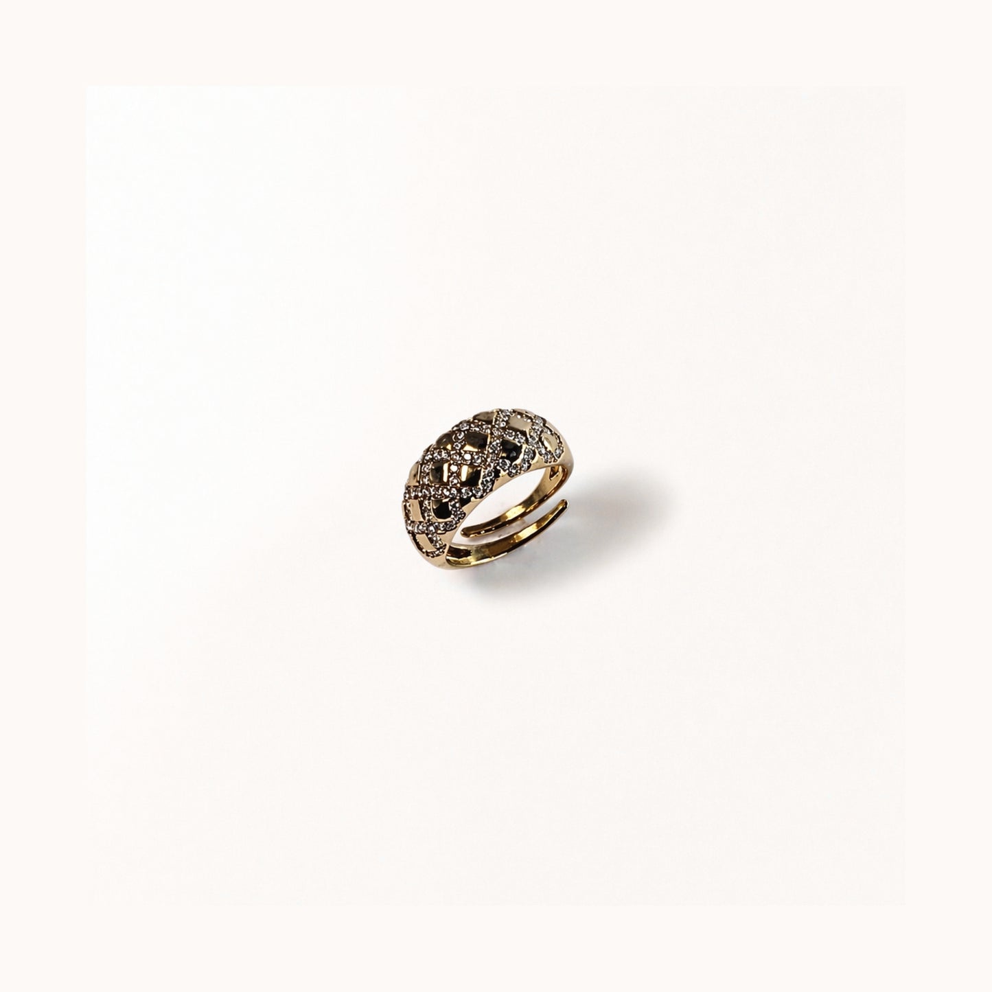 anello zirconia statement acciaio inox regolabile