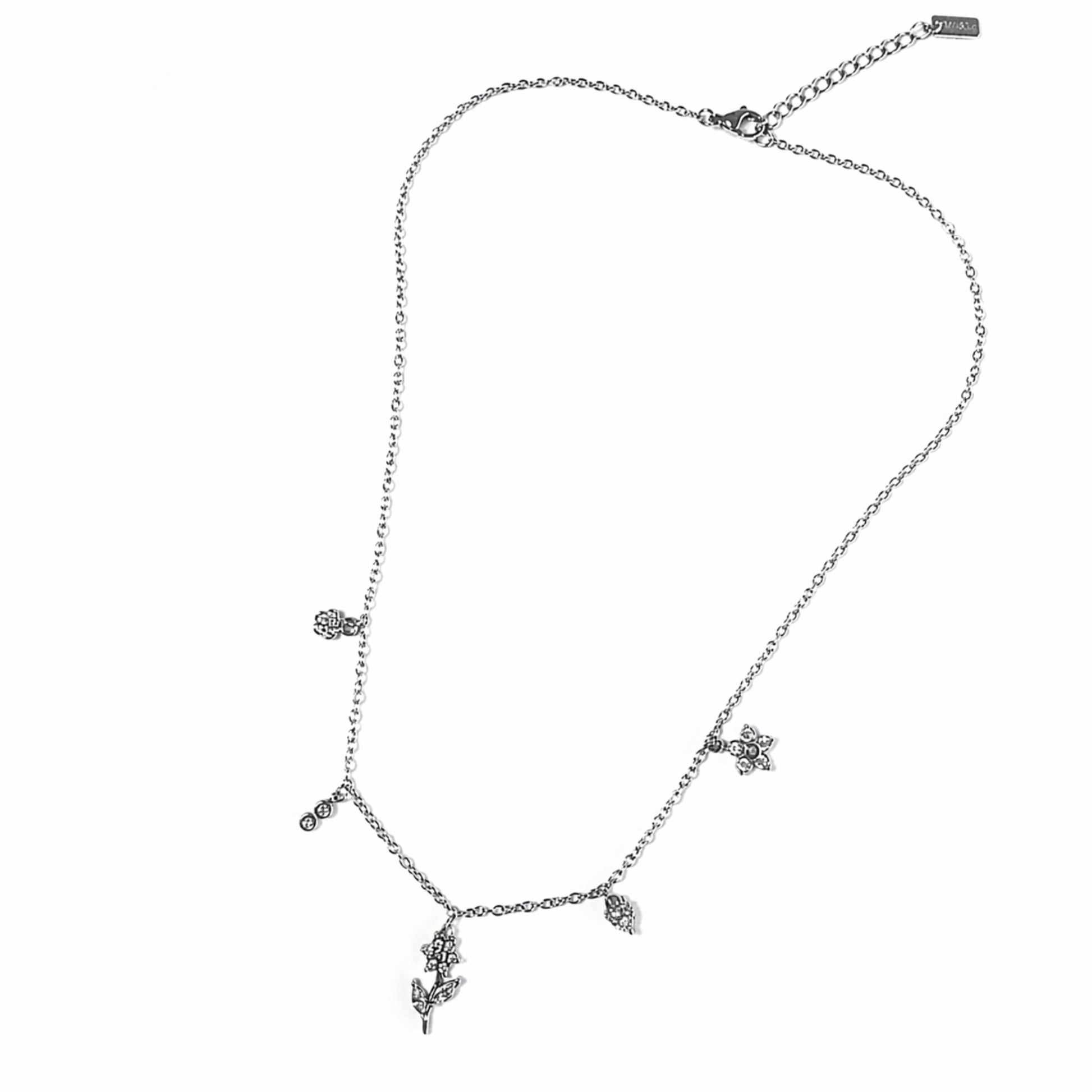 collana donna moderna con charms piccoli fiori
