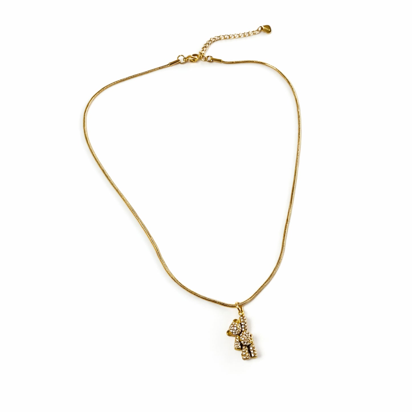Collana Honey Teddy Pavé con Orsetto in Acciaio Inox