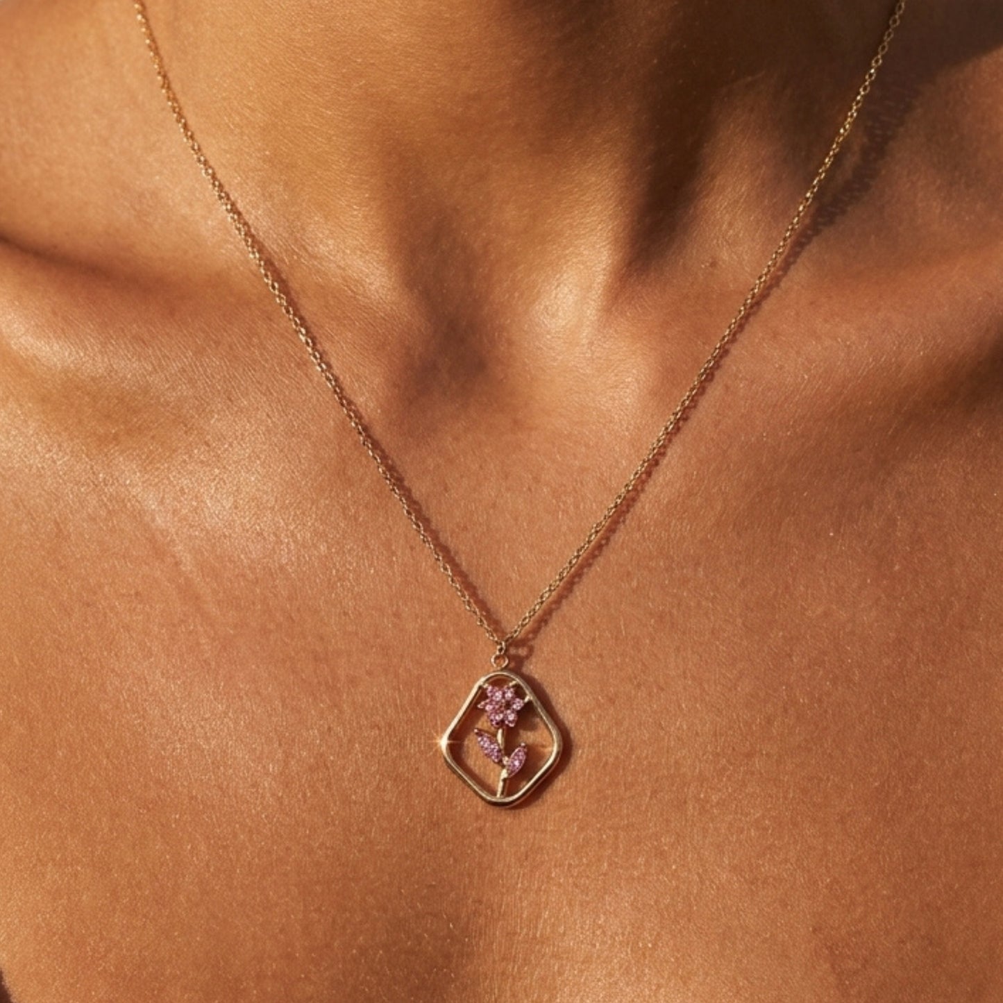 collana silene acciaio inox pendente floreale donna